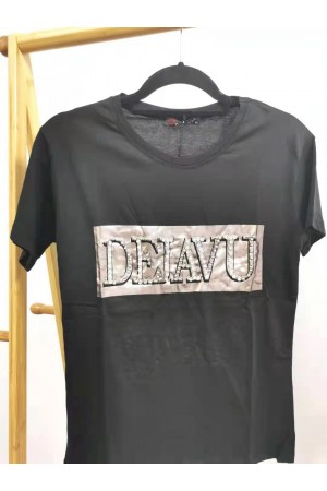 TRICOU DAMA,NEGRU CU MODEL1